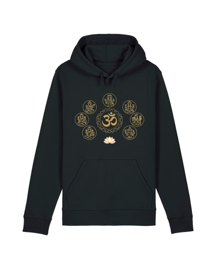 Black Printed Hoody Front