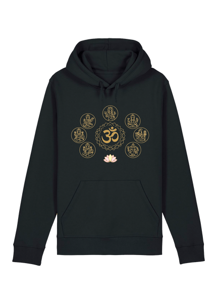 Black Printed Hoody Front