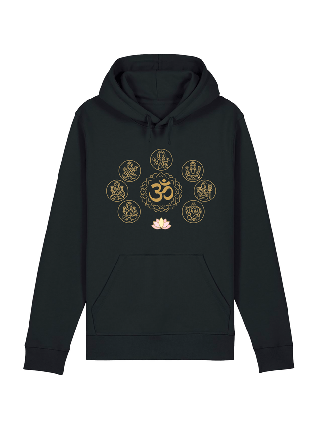 Black Printed Hoody Front