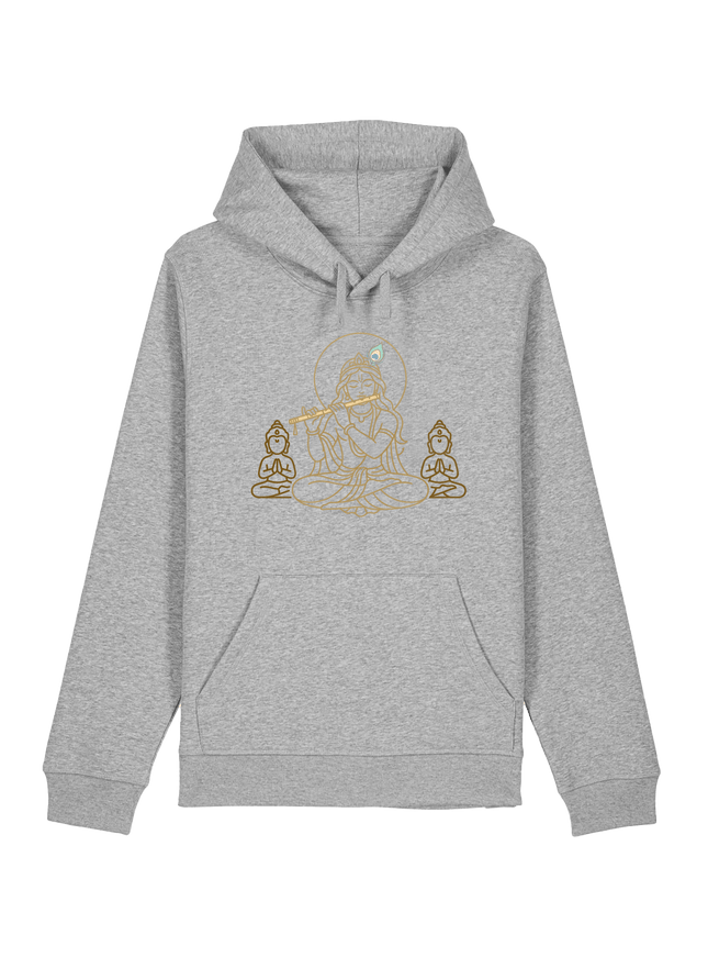 Heather Grey Printed Hoody Front