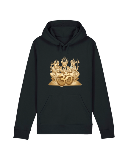 Black Printed Hoody Front