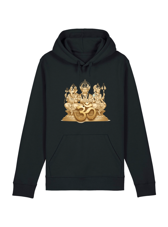 Black Printed Hoody Front