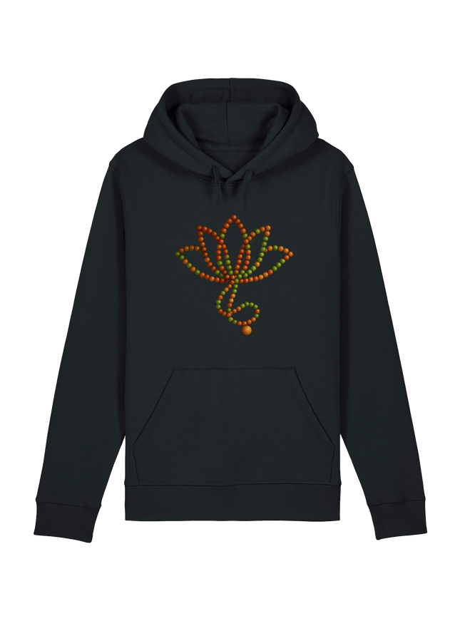 Black Printed Hoody Front