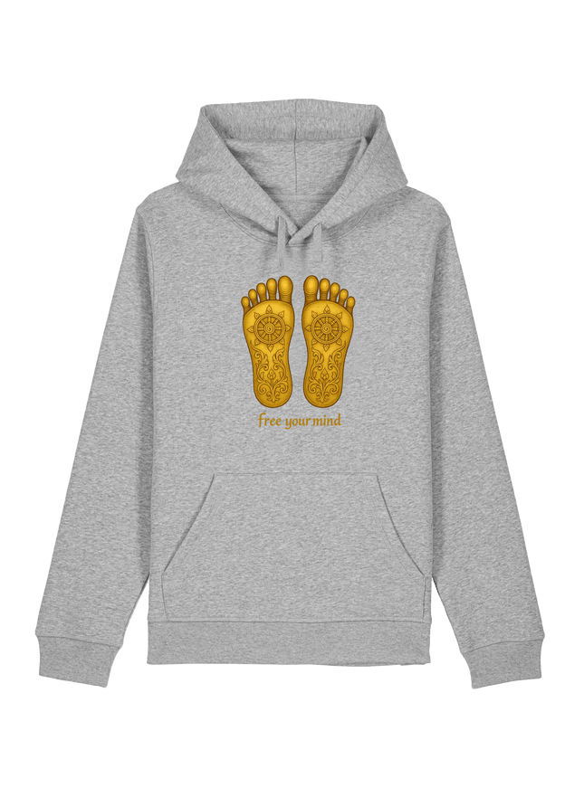 Heather Grey Printed Hoody Front