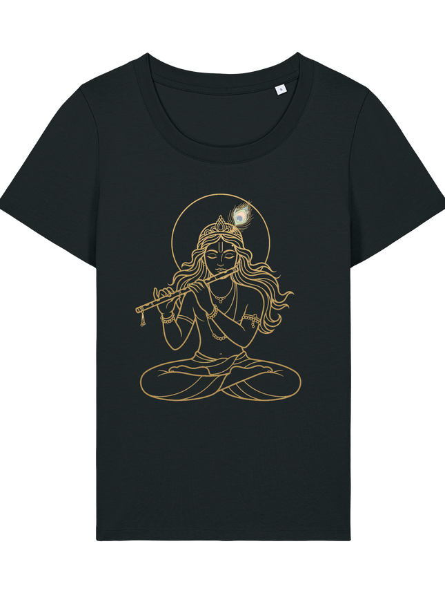 Black Printed T-shirt Front