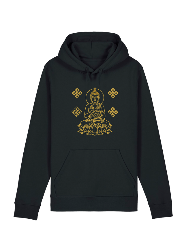 Black Printed Hoody Front