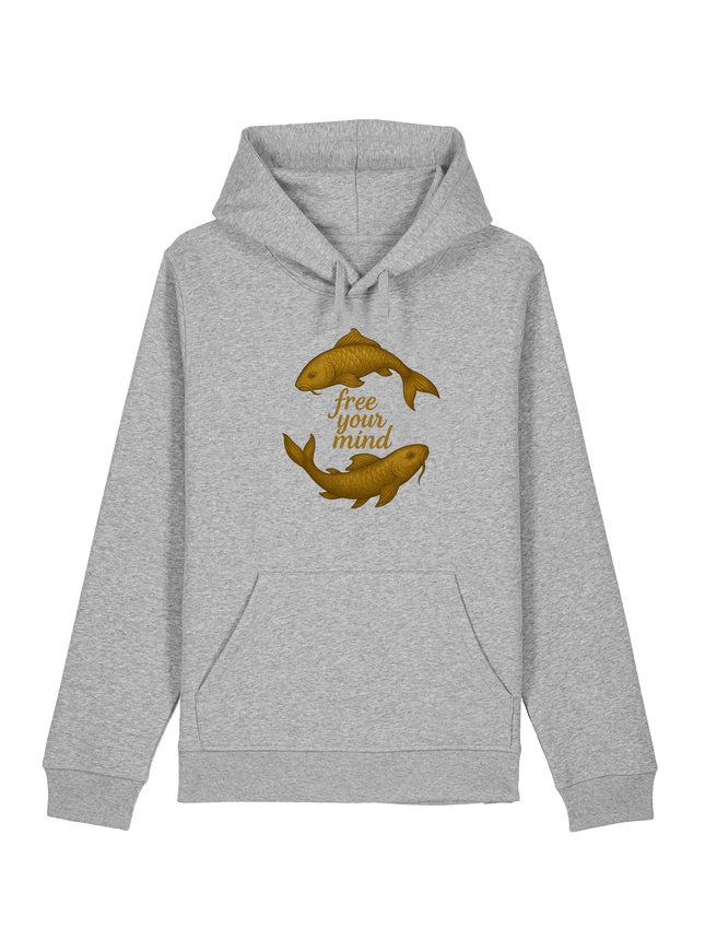 Heather Grey Printed Hoody Front