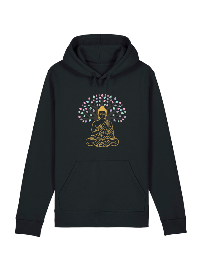 Black Printed Hoody Front