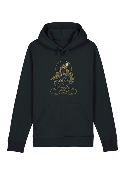 Black Printed Hoody Front