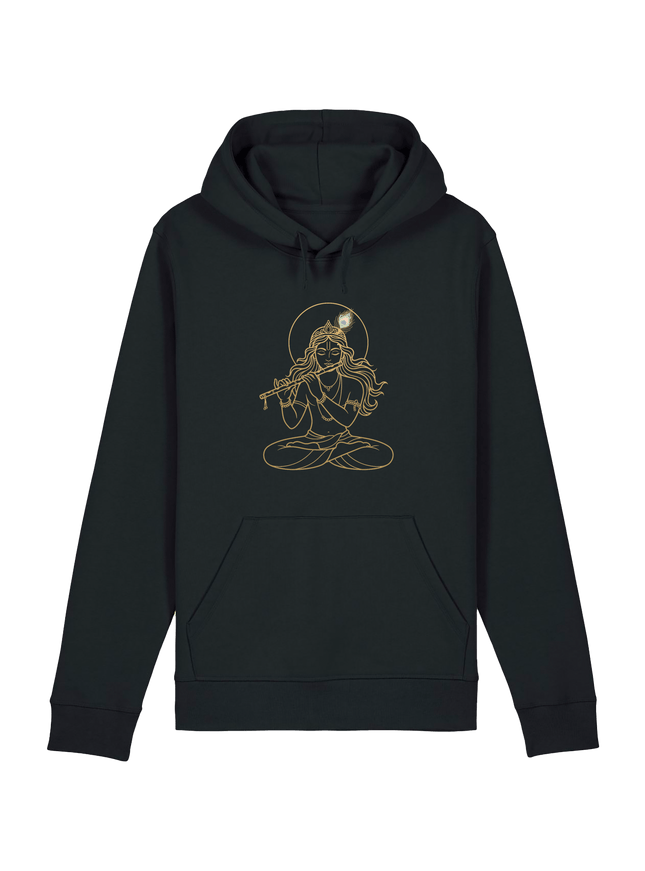 Black Printed Hoody Front