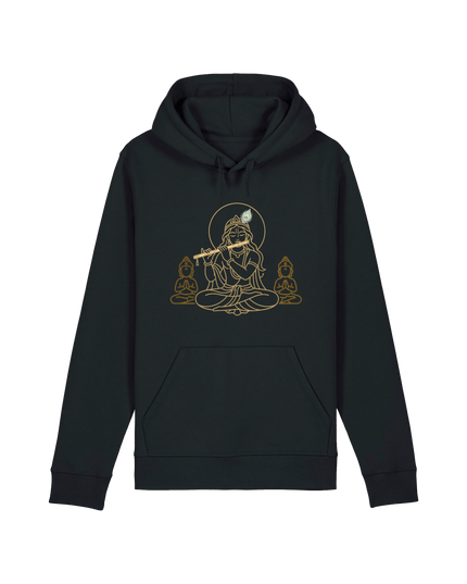 Black Printed Hoody Front