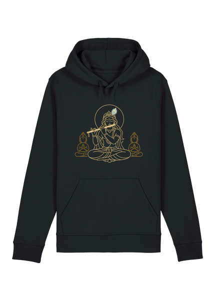 Black Printed Hoody Front