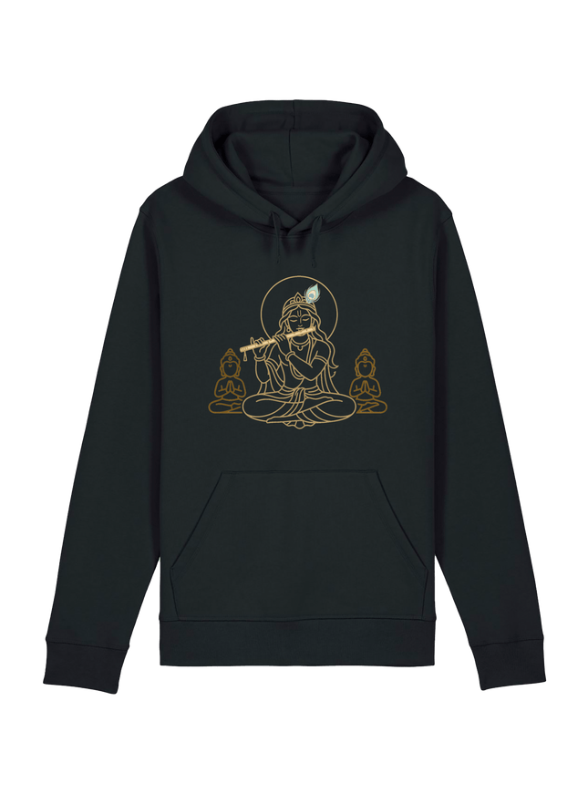 Black Printed Hoody Front