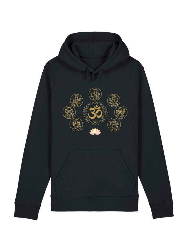 Black Printed Hoody Front