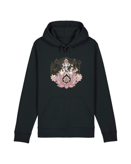 Black Printed Hoody Front