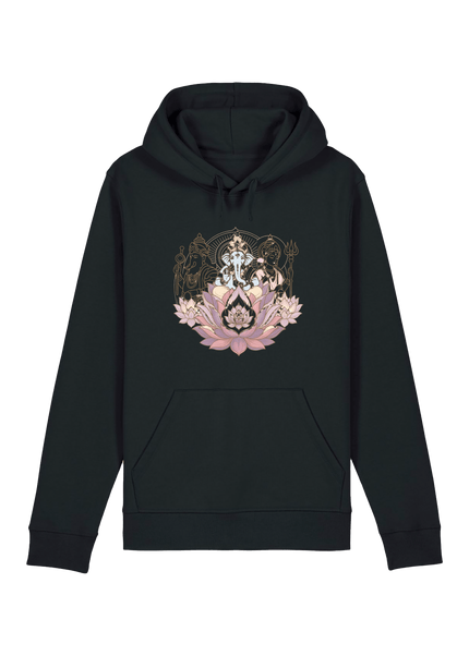 Black Printed Hoody Front
