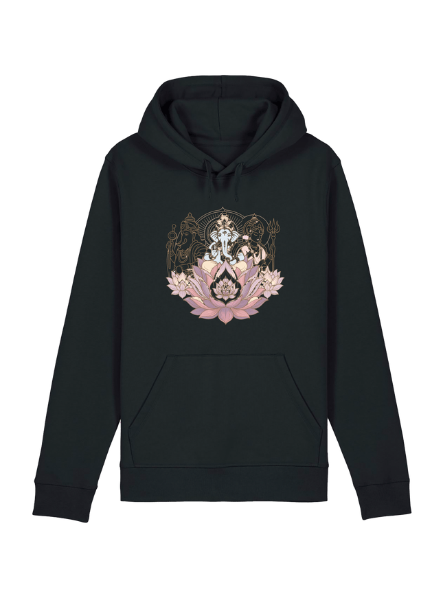 Black Printed Hoody Front