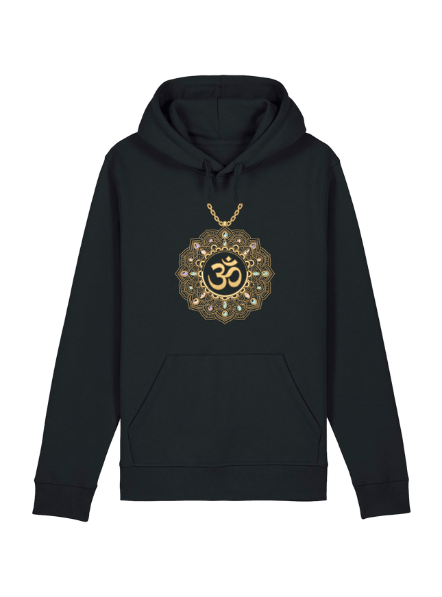 Black Printed Hoody Front