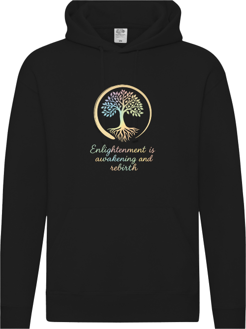 Bodhi Baum Hoodie Nahaufnahme – Druckdetail auf nachhaltigem Damen Hoodie von SatoriSoul