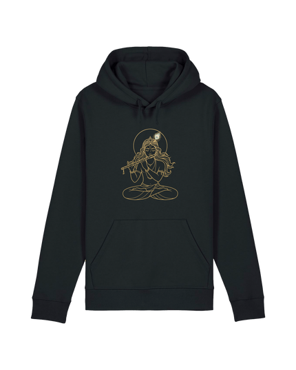 Black Printed Hoody Front