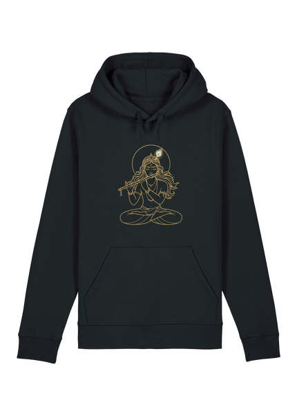 Black Printed Hoody Front