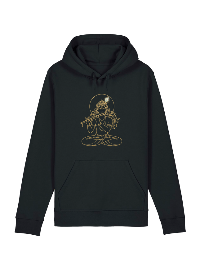 Black Printed Hoody Front