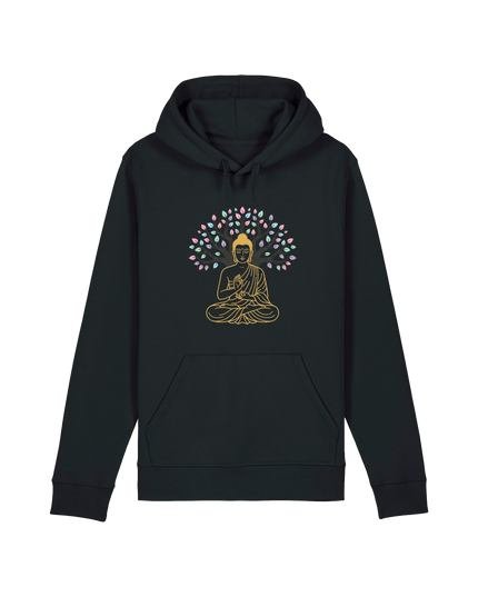 Black Printed Hoody Front