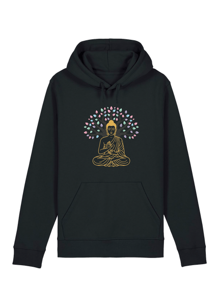 Black Printed Hoody Front