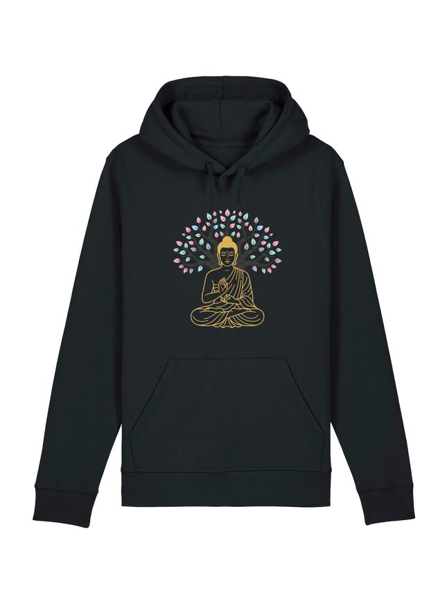 Black Printed Hoody Front