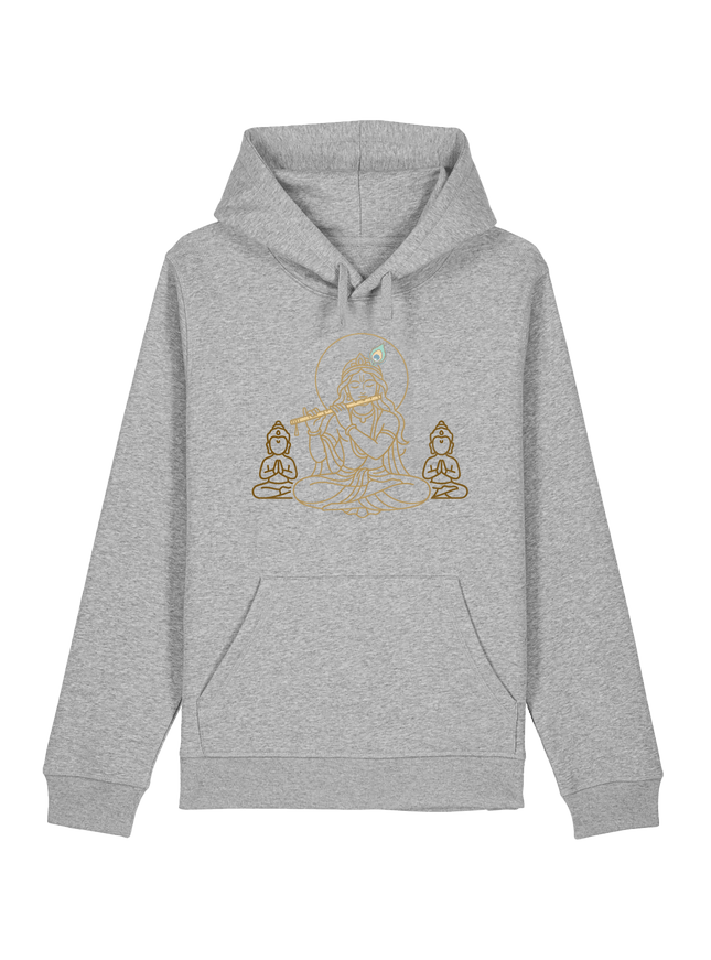 Heather Grey Printed Hoody Front