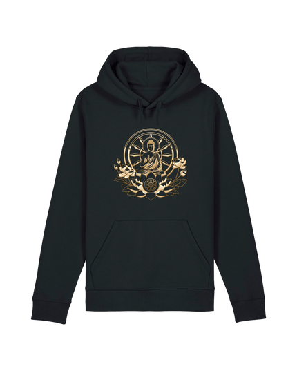 Black Printed Hoody Front