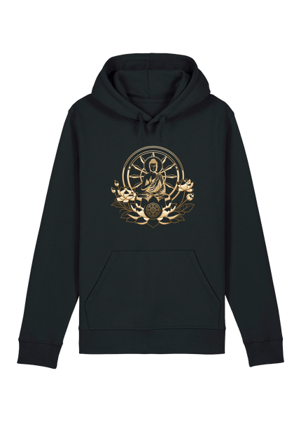 Black Printed Hoody Front