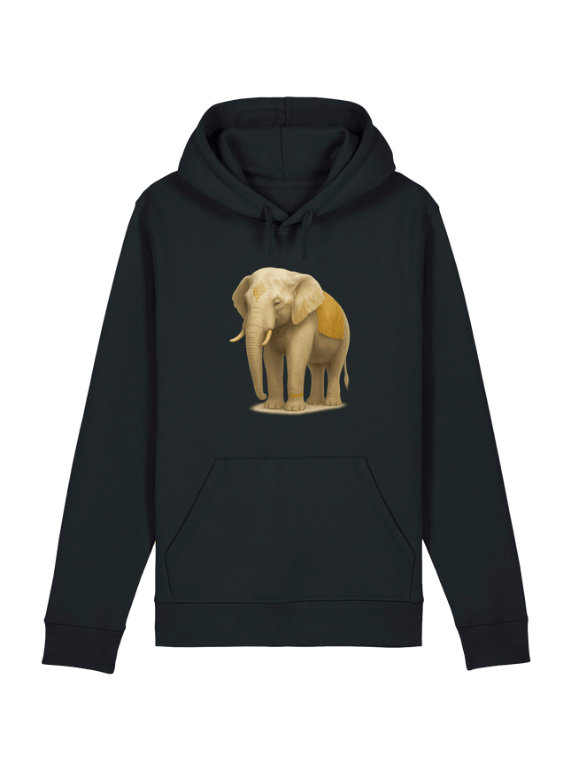 Black Printed Hoody Front