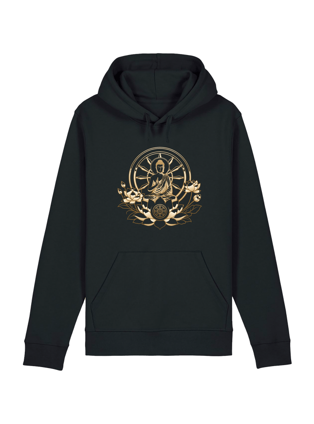Black Printed Hoody Front