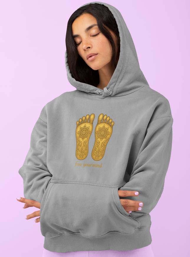 Buddhas Fußabdruck Damen Hoodie
