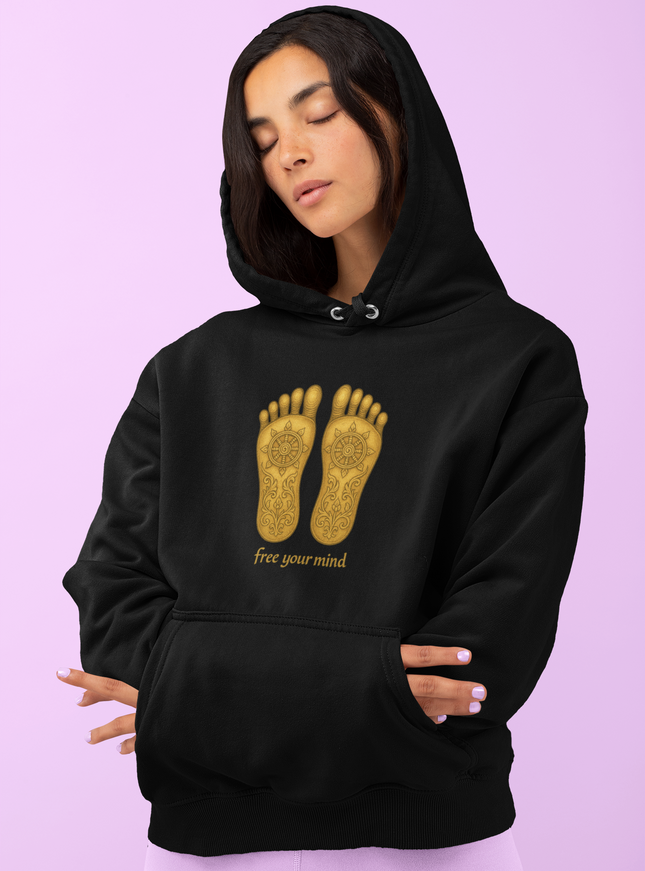 Buddhas Fußabdruck Damen Hoodie