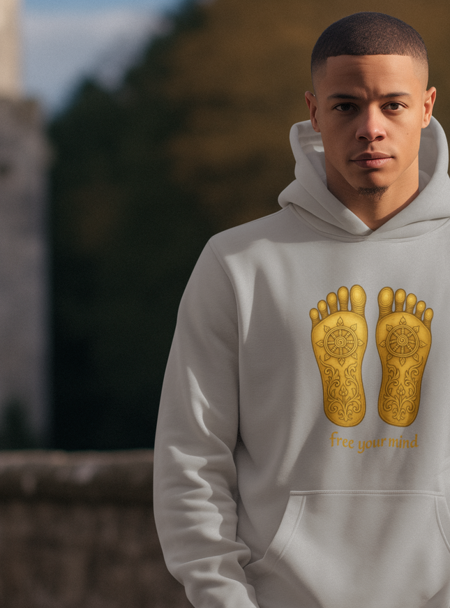 Buddhas Fußabdruck Herren Hoodie