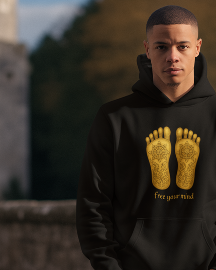 Buddhas Fußabdruck Herren Hoodie