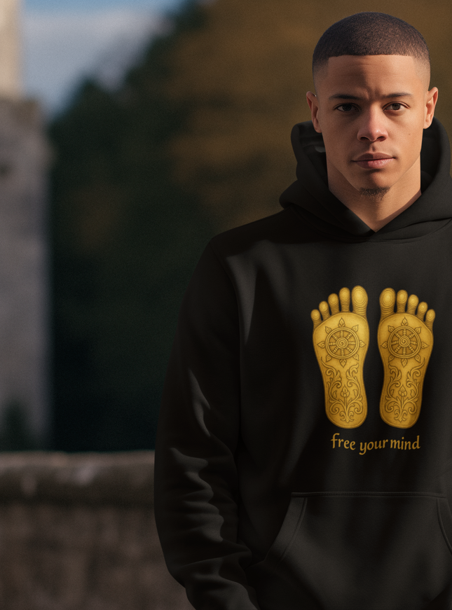 Buddhas Fußabdruck Herren Hoodie