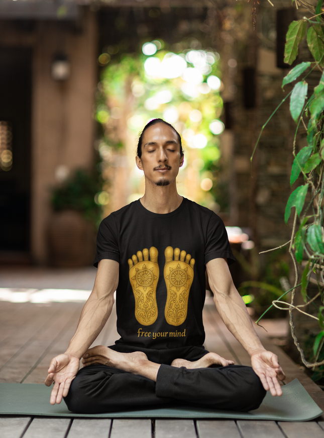 Buddhas Fußabdruck Herren T-Shirt