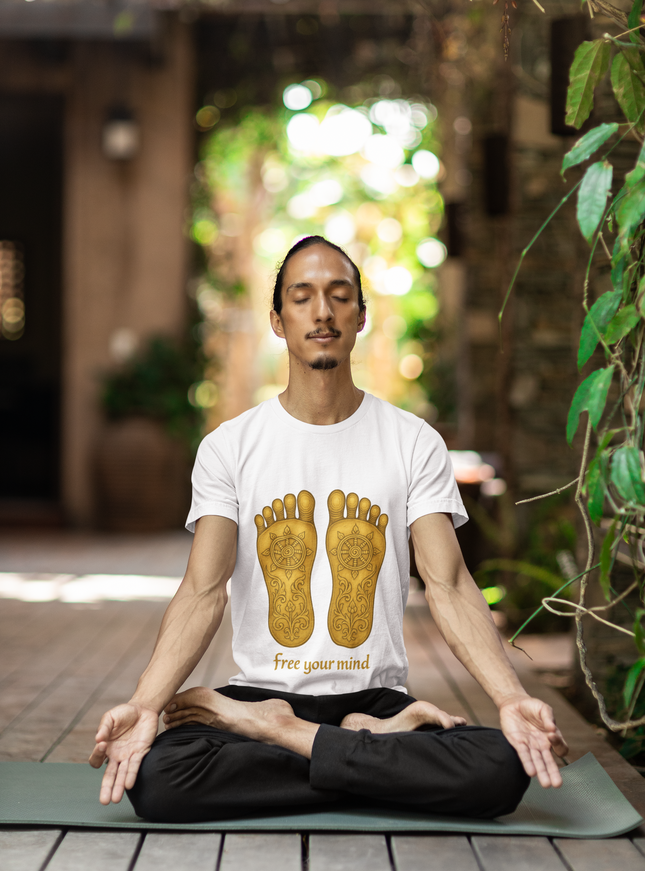 Buddhas Fußabdruck Herren T-Shirt