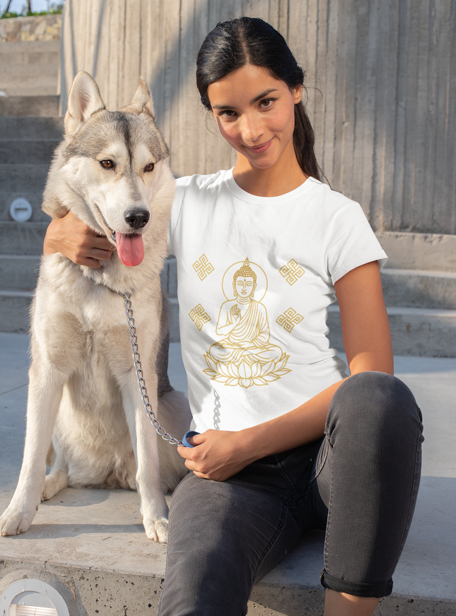 Buddha Outlines Damen T-Shirt