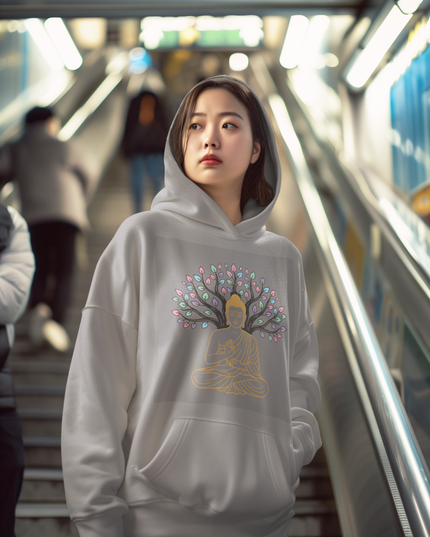 Buddha Damen Hoodie – Spirituelles Design & Komfort