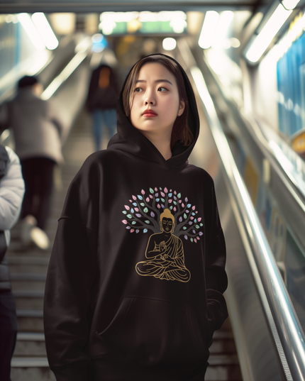 Buddha Damen Hoodie – Spirituelles Design & Komfort