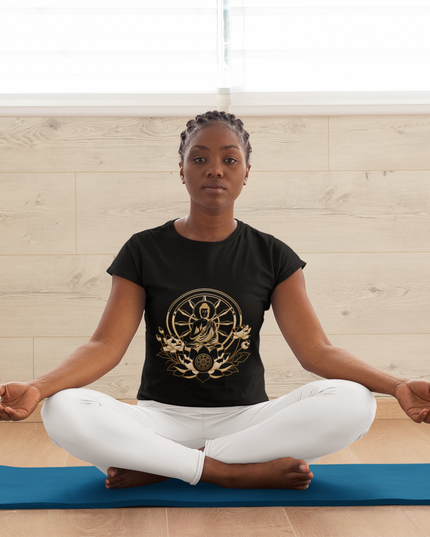 Buddha Lotus Dharma Damen T-Shirt – Buddhistisches Design & Achtsamkeit