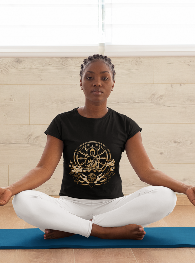 Buddha Lotus Dharma Damen T-Shirt – Buddhistisches Design & Achtsamkeit