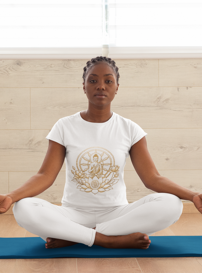 Buddha Lotus Dharma Damen T-Shirt – Buddhistisches Design & Achtsamkeit
