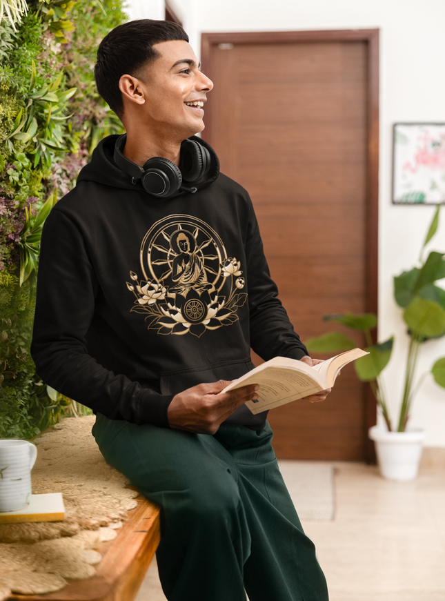 Buddha Lotus Dharma Herren Hoodie – Buddhistisches Design & Achtsamkeit