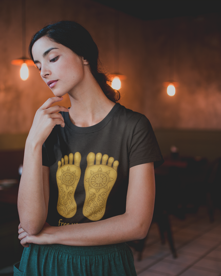 Buddhas Fußabdruck Damen T-Shirt