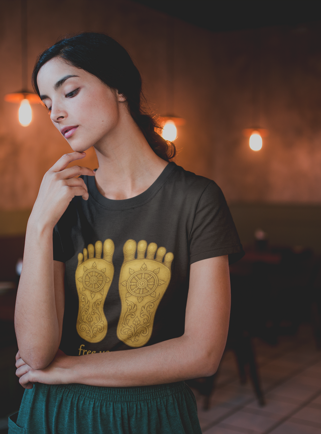 Buddhas Fußabdruck Damen T-Shirt